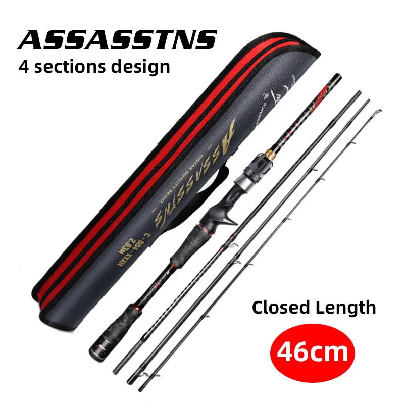 HISTAR Spinning Casting Carbon Fishing Rod 1.68M-2.44M Untra-Light Lure Rod 4 Sections Portable Travel Rods with Portable Bag