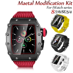 Luxury Metal Case For Apple Watch Series 8 41mm 45mm For iWatch SE 7 6 5 4 40/44mm Stainless Steel C