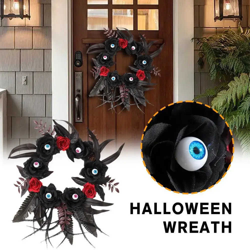 

Halloween Simulation Eyeball Wreath Withered Branch Wreath Ghost Festival Terrifying Atmosphere Pendant Party Decoration Props
