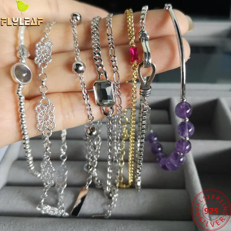 Женский браслет из серебра 100% пробы с фианитами |