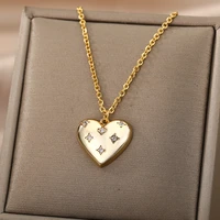 zircon crystal heart necklace for women engagement wedding choker necklaces collar chain korean style jewelry bijoux gift