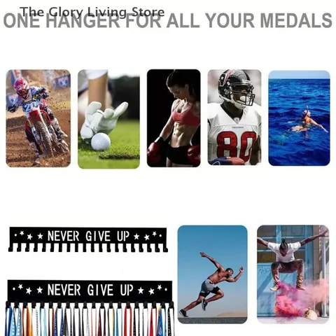 Medal Display Rack Metal Medal Hanger Holder Organizer Wall Mounted Large Capacity Award Holder For Race Soccer Sports Karate