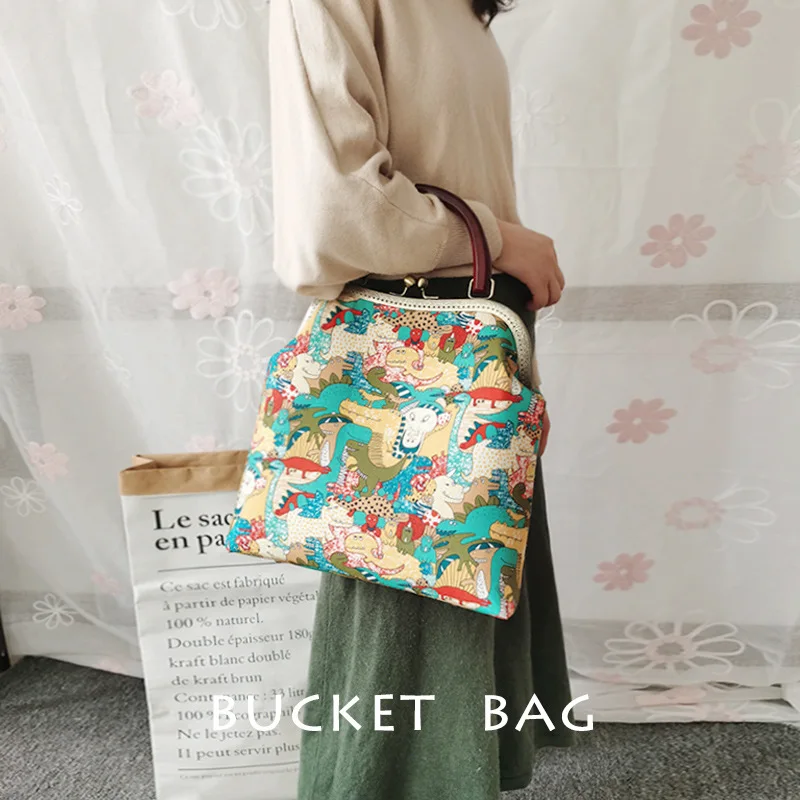 Luxury Women Bags Canvas Handbags Shoulder Bags Cross Body Messenger Bag Tote Original Cartoon Dragon or Shopping Cart Big Bag