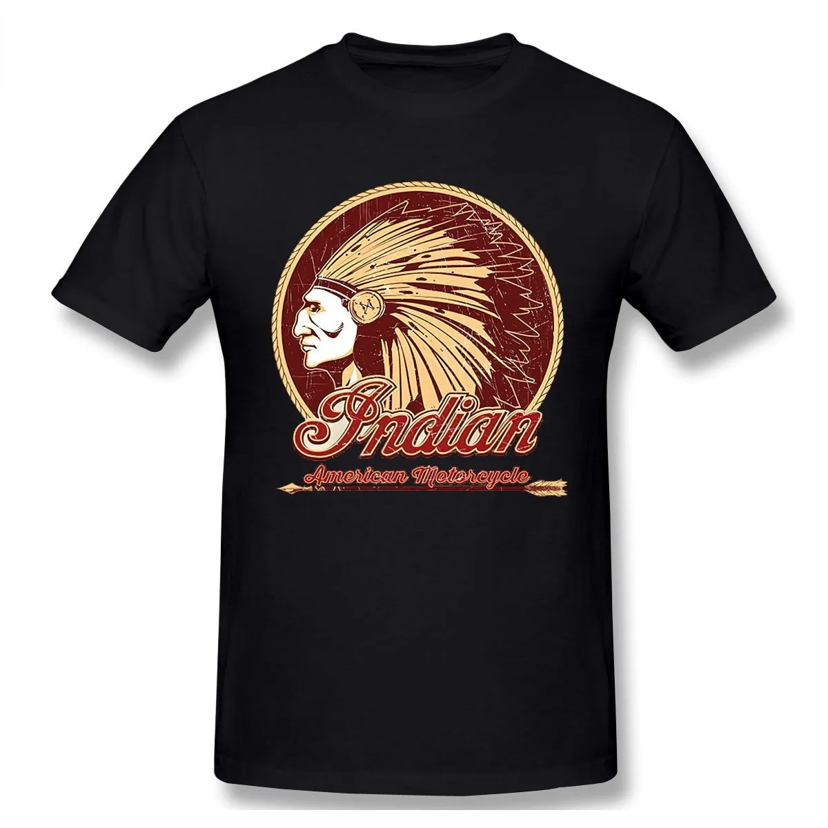 

Classic Locomotive Pattern Top Indianer Motorcycle T Shirt Best Selling Four Seasons Men's T-shirt Comfortable cloth for summer