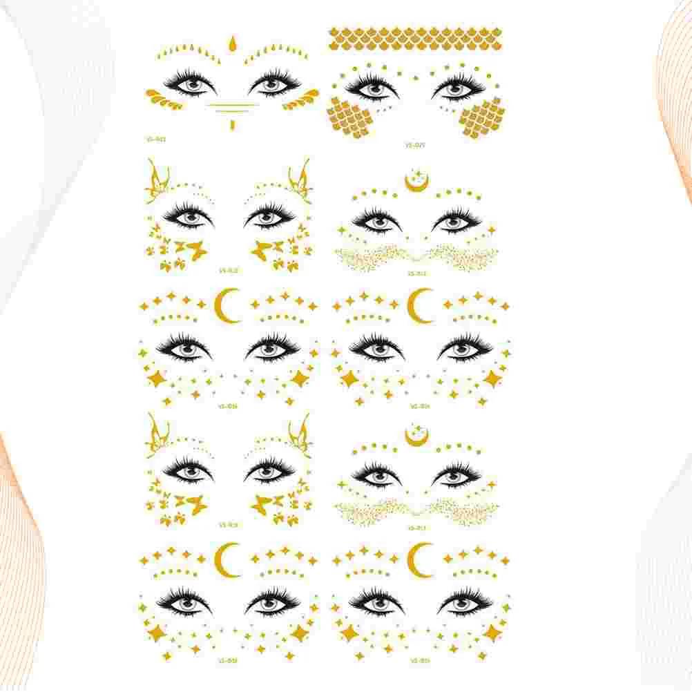 

10pcs Stickers Stamping Makeup Supplies for Girl Madam