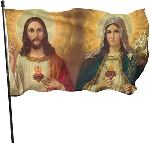 

The Virgin Mary and Jesus Pattern Outdoor Flag Home Garden Flag Banner Breeze Flags for Home Decor 3x5 Foot