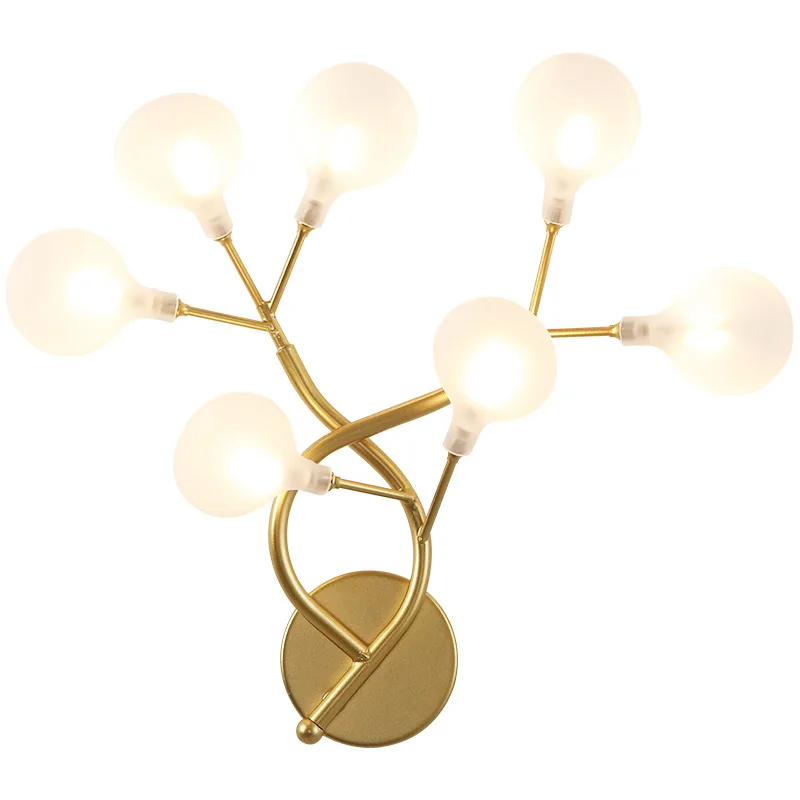 Lámpara LED de pared moderna con diseño de rama de árbol, candelabro de pared de luciérnaga decorativa, iluminación G4 de lujo, 7 luces LED