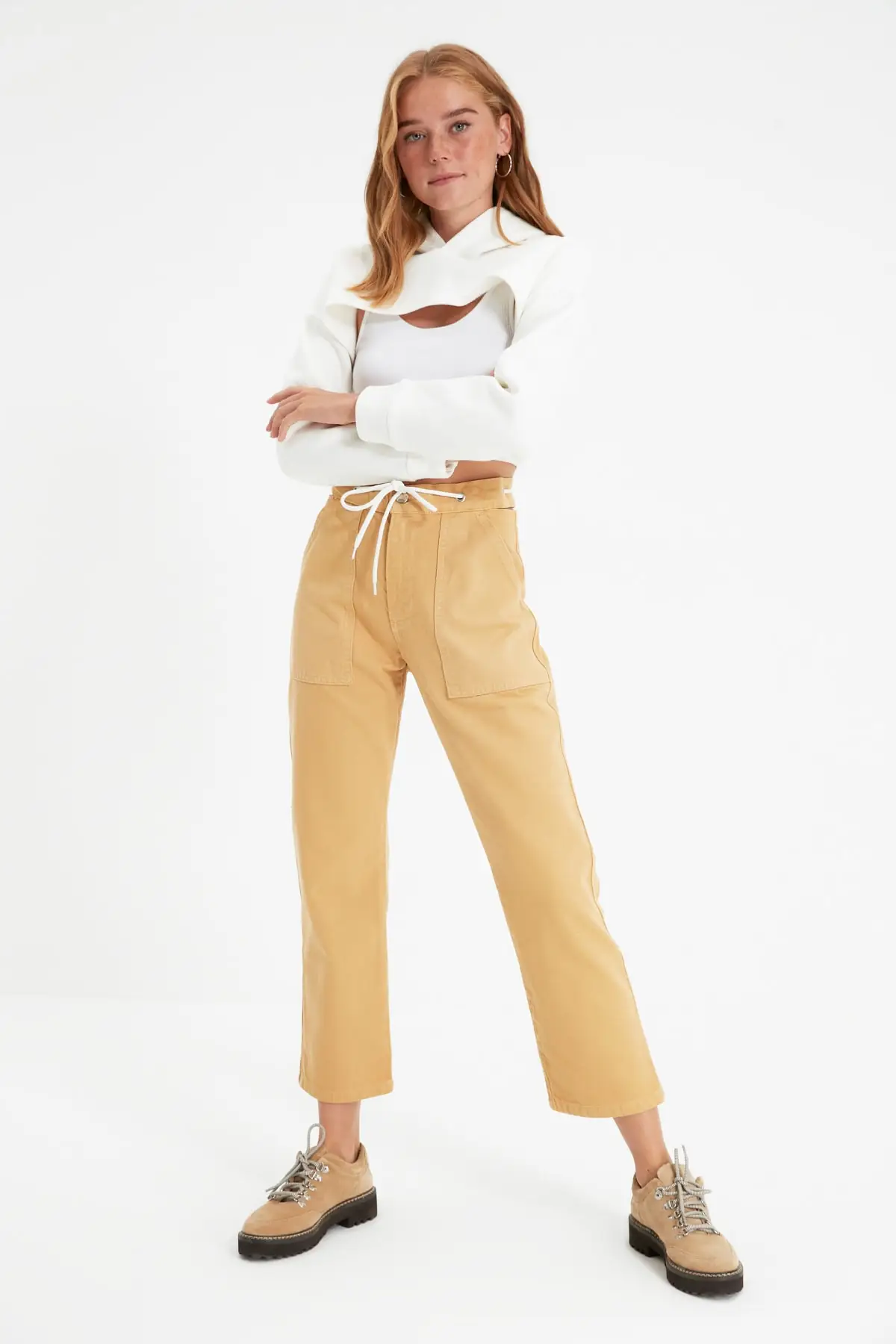 

Trendyol Lacing High Detailed Bel Straight Jeans TWOAW22JE0458
