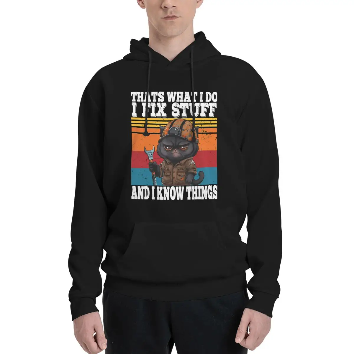 

Thats What I Do I Fix Stuff And I Know Things Polyester Hoodie Men's sweatershirt Warm Dif Colors Sizes