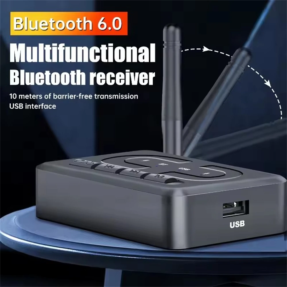 Фото Bluetooth-приемник 6.0, USB-адаптер для воспроизведения музыки с HD-микрофоном и антенной, беспроводной адаптер с разъемами 3.5 мм AUX и RCA, HIFI-стерео для автомобильных колонок и усилителей №5