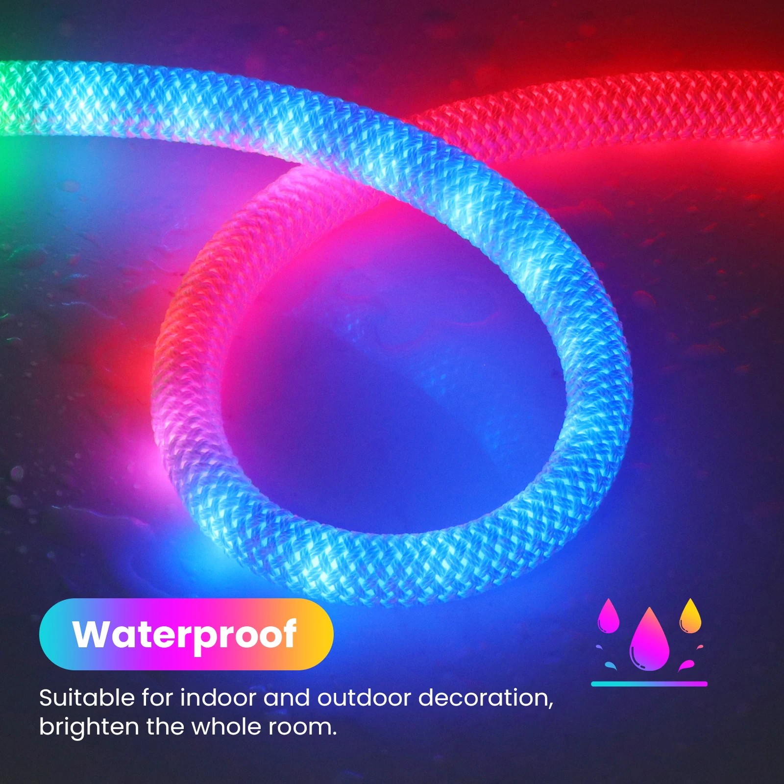 WS2812B Светодиодная лента Неоновый свет 360 градусов Круглый сетчатый узор DC5V Smart RGBIC