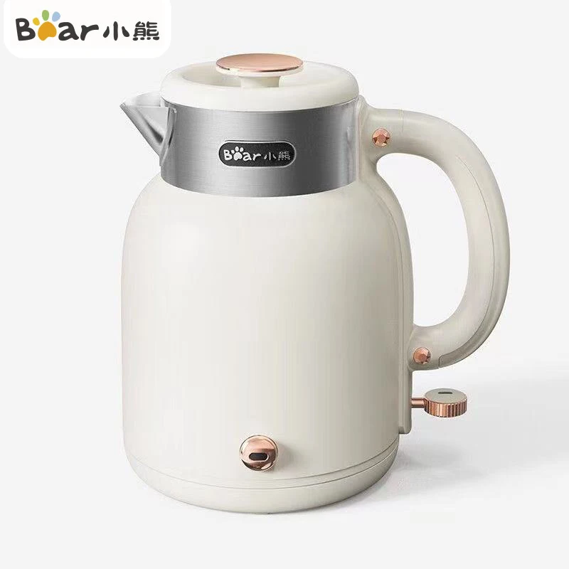 Фото Бытовой электрический чайник Bear, 1,5 л, изысканная кухонная техника, чай, кофе, изоляция из нержавеющей стали, термостат STRIX, чайник №1