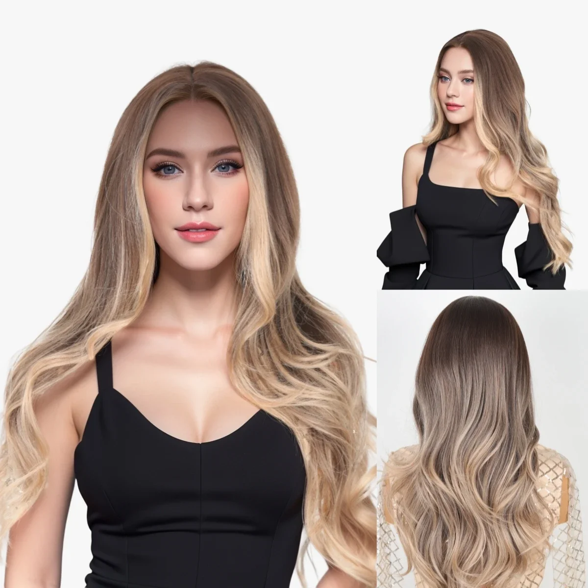 HOVOX синтетический парик женские длинные волнистые вьющиеся волосы градиент