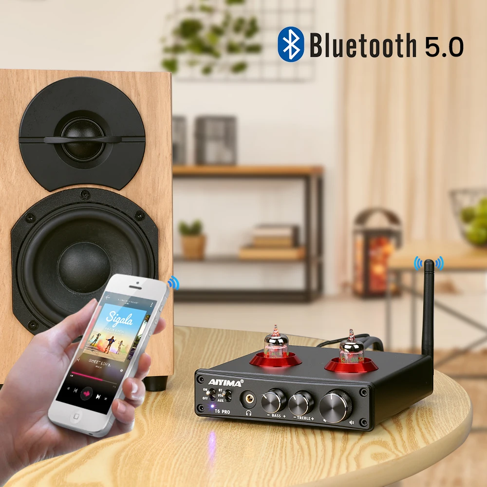 Предусилитель для наушников AIYIMA Bluetooth 5 0 T6 pro усилитель поддержка PC-USB DAC RCA QC3008 APTX