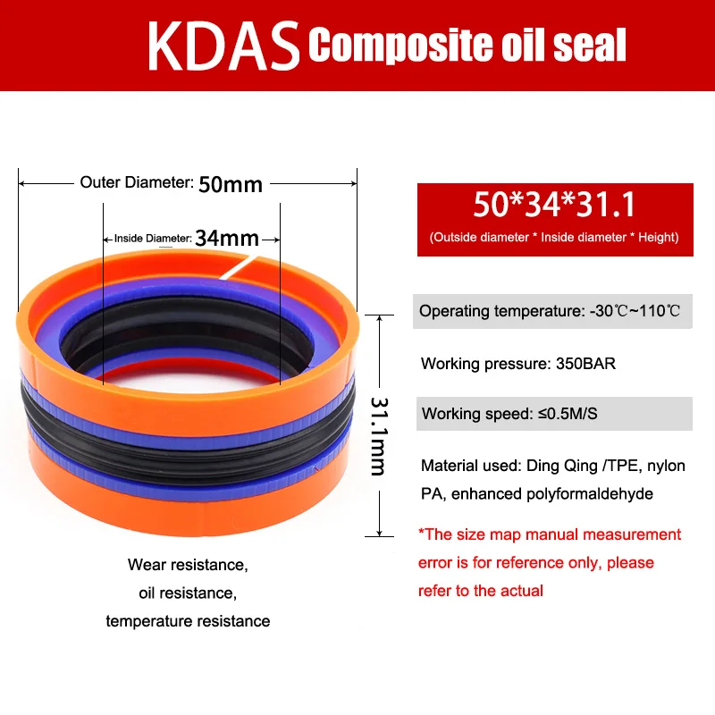 

Комбинированное сальник KDAS Уплотнительное кольцо гидравлического цилиндра Большие уплотнительные кольца Full DAS