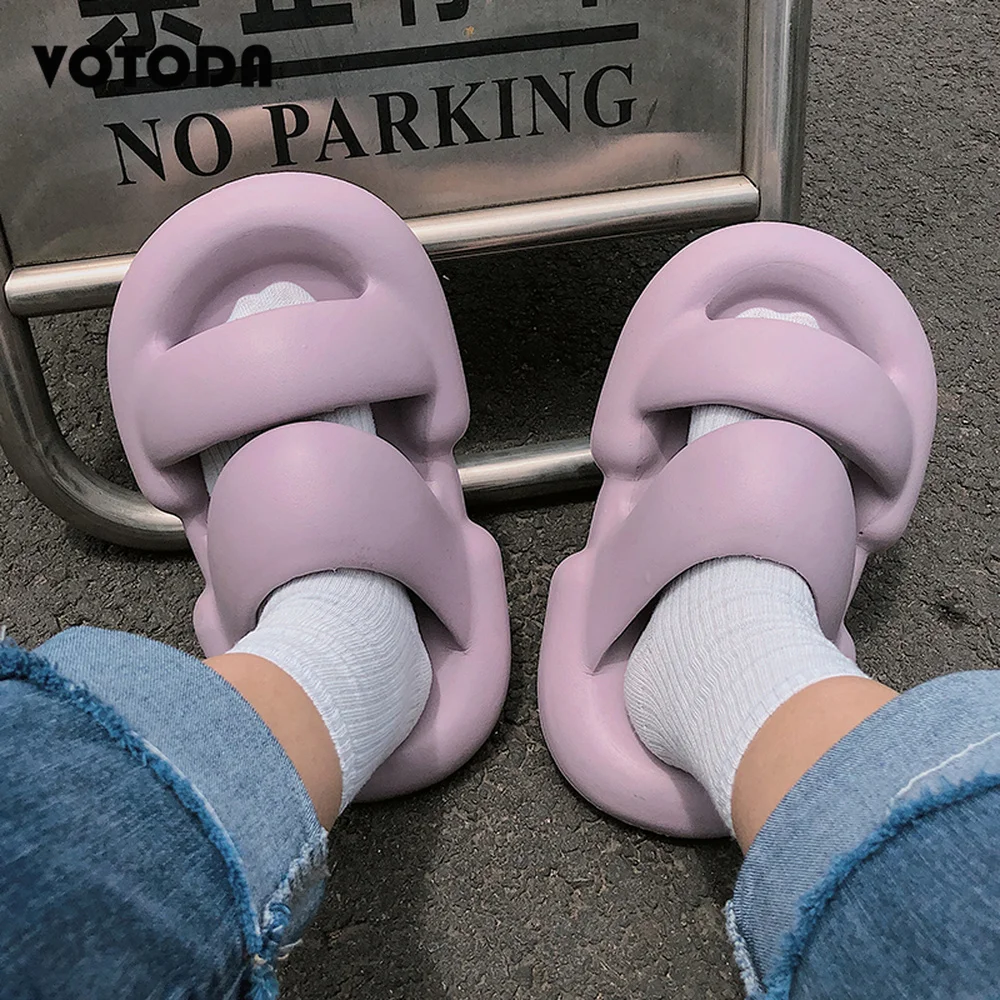 Women Shoes Summer Men Plus Size Slippers Platform Soft Casual Beach EVA Slipper Fashion Outdoor Pillow Flip Flop Couple Sandals