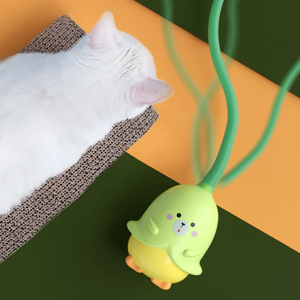 

Automatic Cat Toy USB Charging Chicken Cat Toy Interactive Teaser Shaking Tail Toy Scratch-Resistance Catching Cat Pet Supplies