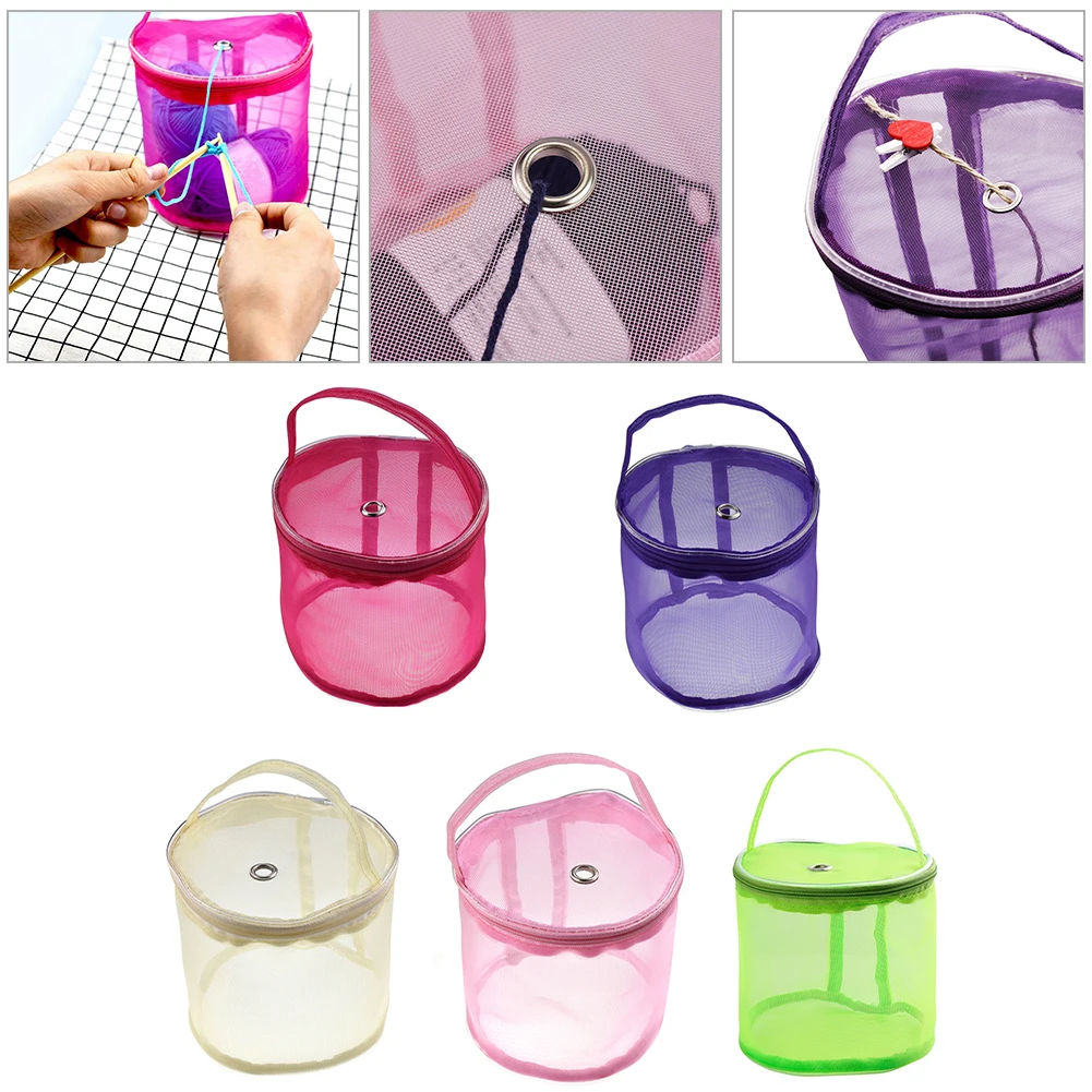 

Portable Mesh Weaving Yarn Wool Knitting Crochet Storage Bag Yarn Crochet Knitting Baskets Apparel Organiser Sewing Kit Storage