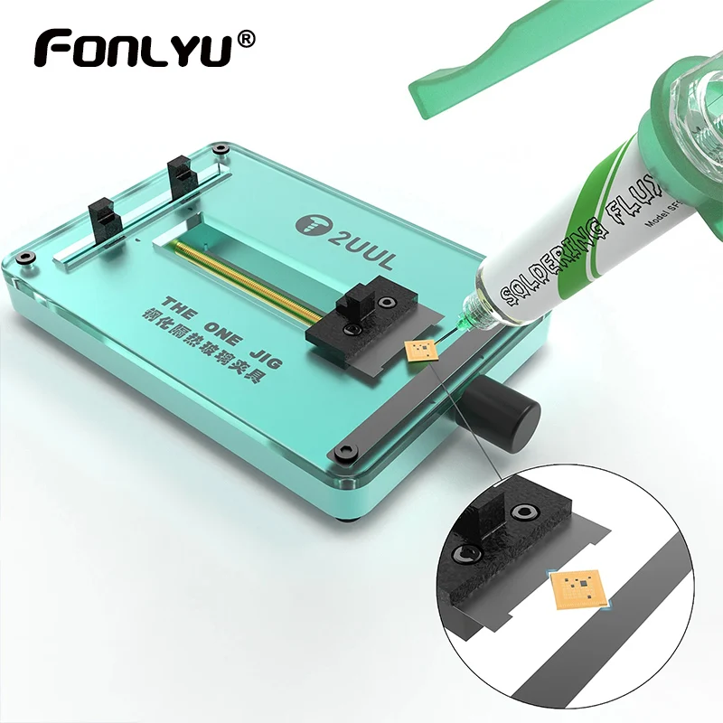 

2UUL THE ONE JIG Universal Fixture With Tempered Glass PCB Board Holder For iPhone Android Mainboard CPU Chip Repair Tool