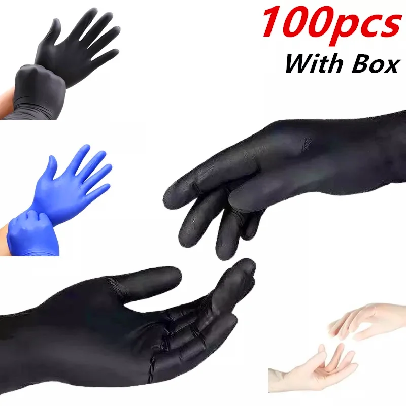 

100pcs nitrile latex disposable chemical resistant rubber household kitchen work car washing cleaning car maintenance gloves