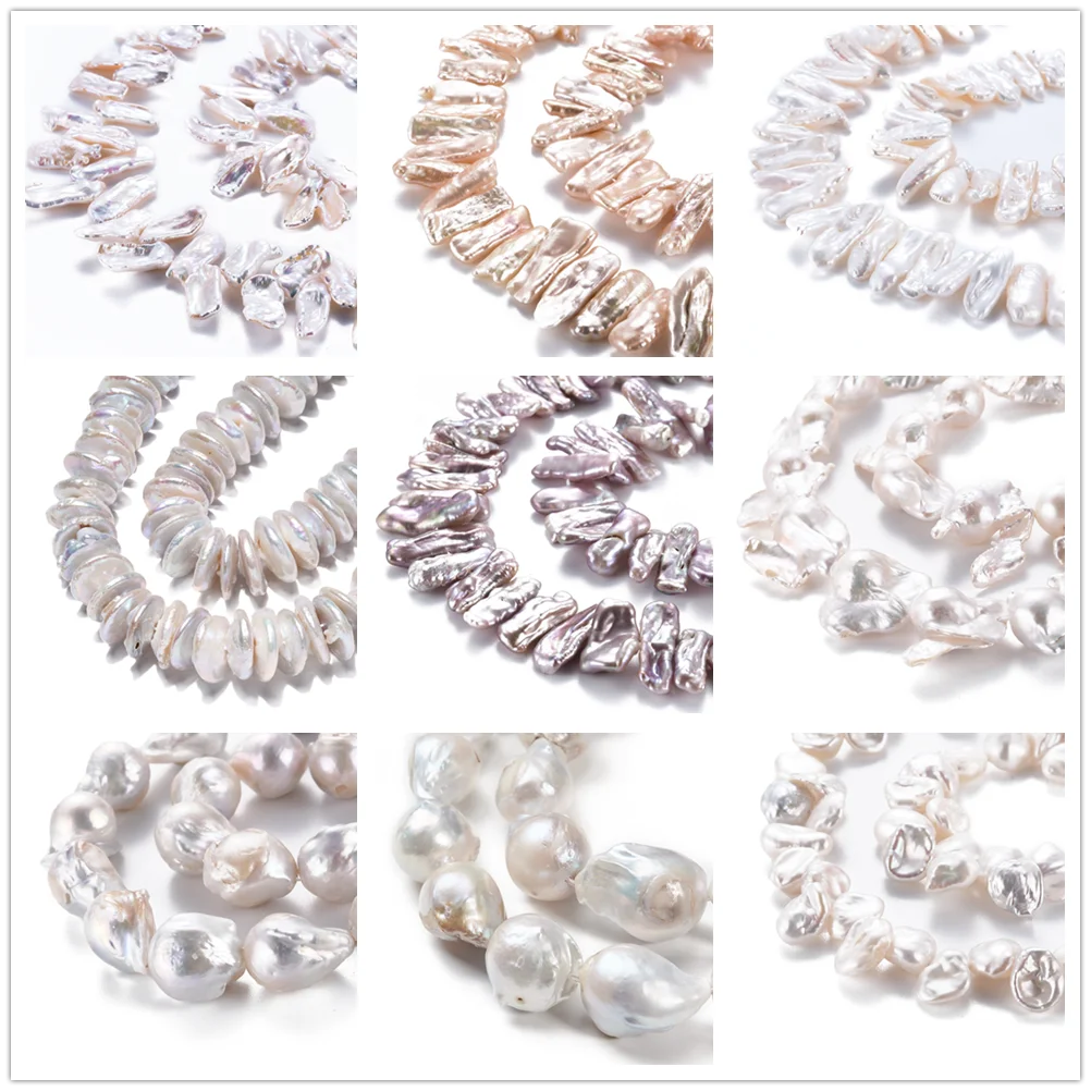 Бусины из натурального жемчуга Keshi, бусины из выращенного пресноводного жемчуга для самостоятельного изготовления браслетов, ожерелий, ювелирных изделий, 1 нить