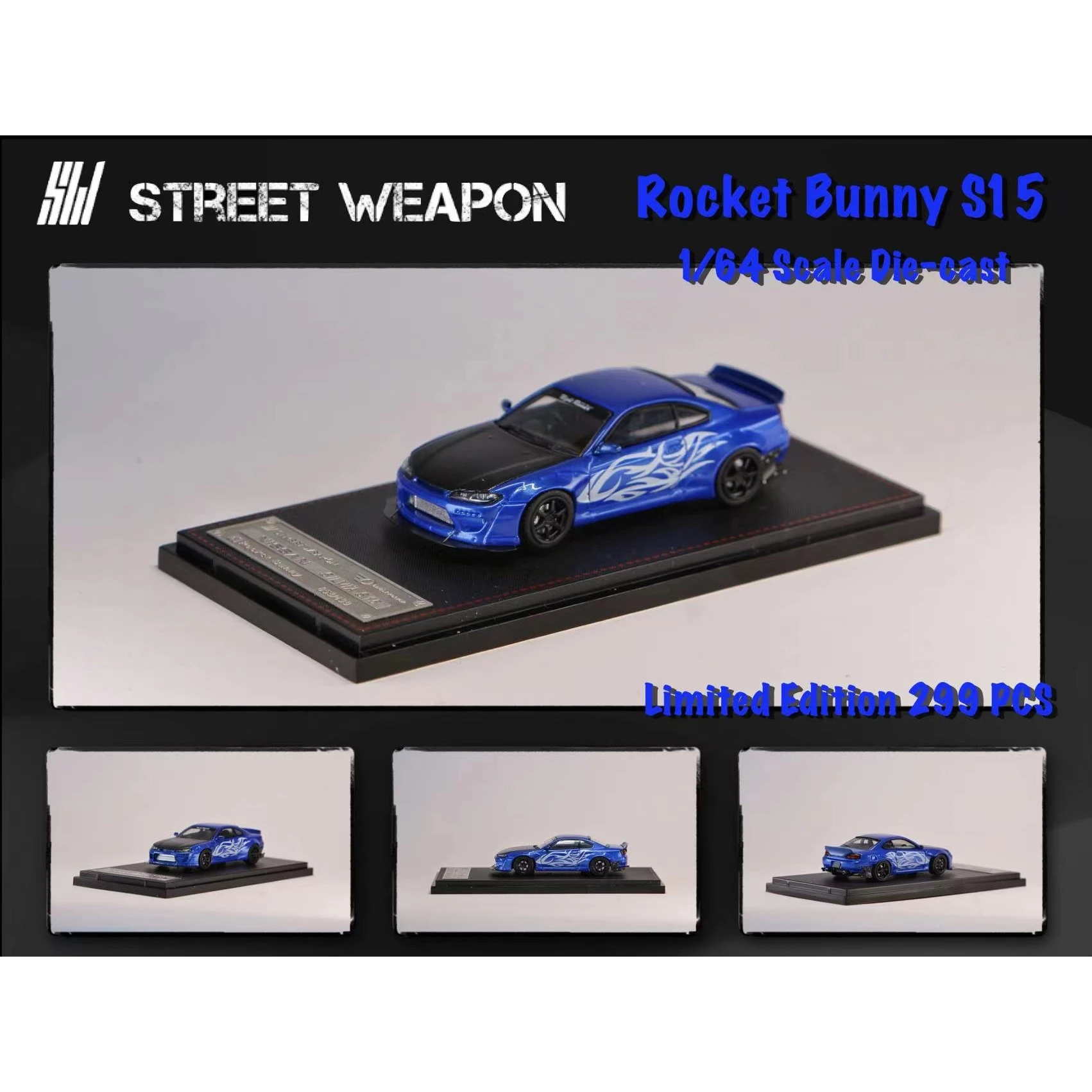 В наличии уличное оружие 1:64 Slivia S15 модель автомобиля из сплава