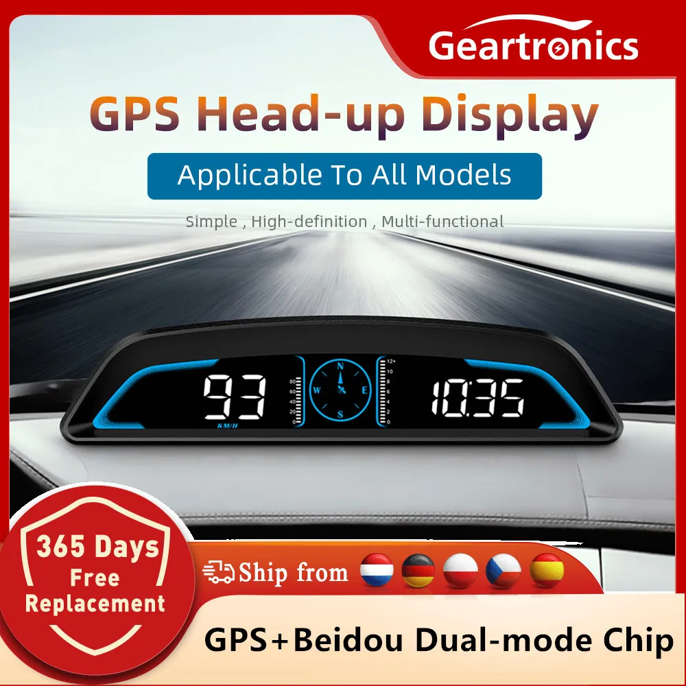 

Auto HUD Head Up Display GPS Car Hud Speedometer Car Projetor With Altitude Compass Overspeed Alarm Car Electronics Accessories