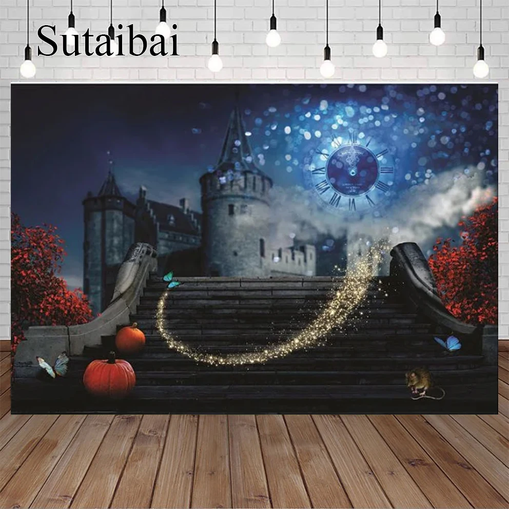 Фон для фотосъемки с изображением ночного замка