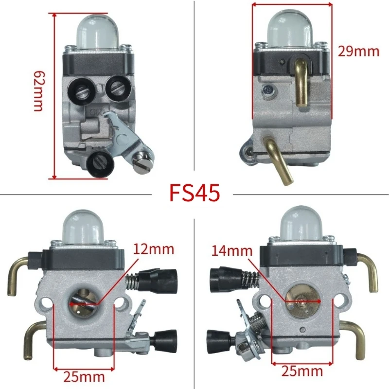 Фото Для Stihl FS38 FS45 FS46 FS46C FS55 FS55R KM55 KM55R FS80 FS85 Триммер для газона с воздушным топливным фильтром Прокладка косилки Карбюратор №2