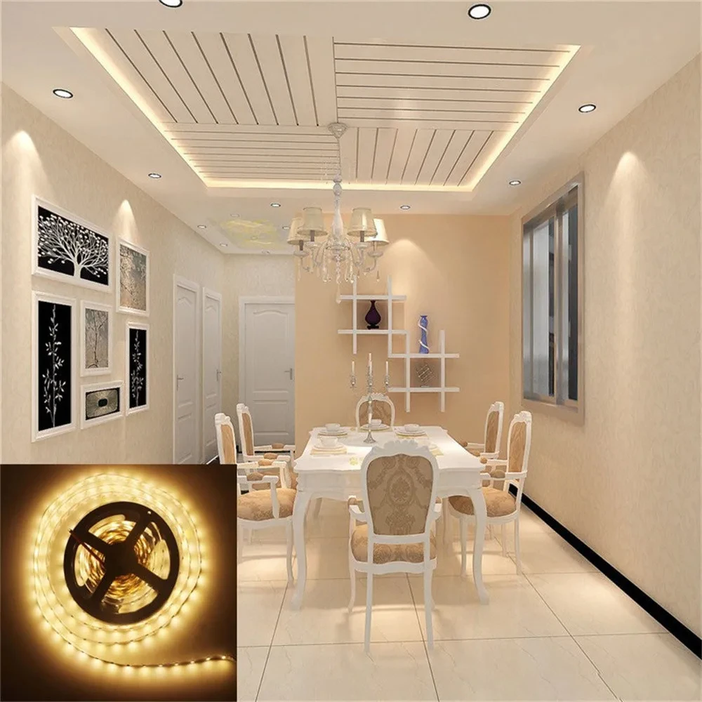 Фото Светодиодная лента 12В 5М 300 светодиодов SMD 2835 RGB и однотонная, высококачественная гибкая светодиодная лента для домашнего декора №2