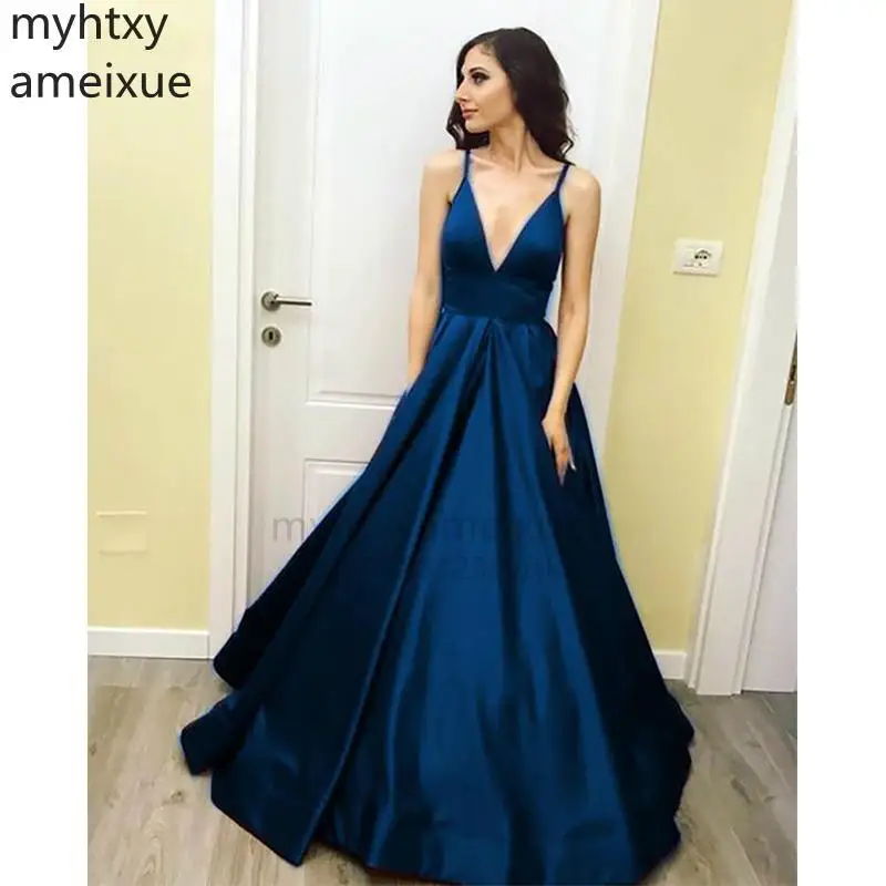 

Длинные Сексуальные Дешевые вечерние платья без рукавов платье для выпускного вечера с V-образным вырезом