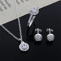 jewelry set fashion elegant cute ring women necklace earring christmas gift