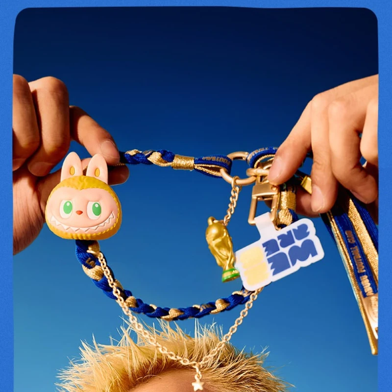 Фото POPMART LABUBU THE MONSTERS FIFA Series Long Rope Blind Box: Креативная коллекция-сюрприз, праздничный подарок, украшение №2