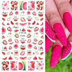 3D наклейки для ногтей, летние наклейки для ногтей в виде фруктов, арбуза, клубники, самоклеящиеся дизайнерские наклейки, украшения для маникюра и ногтевого дизайна