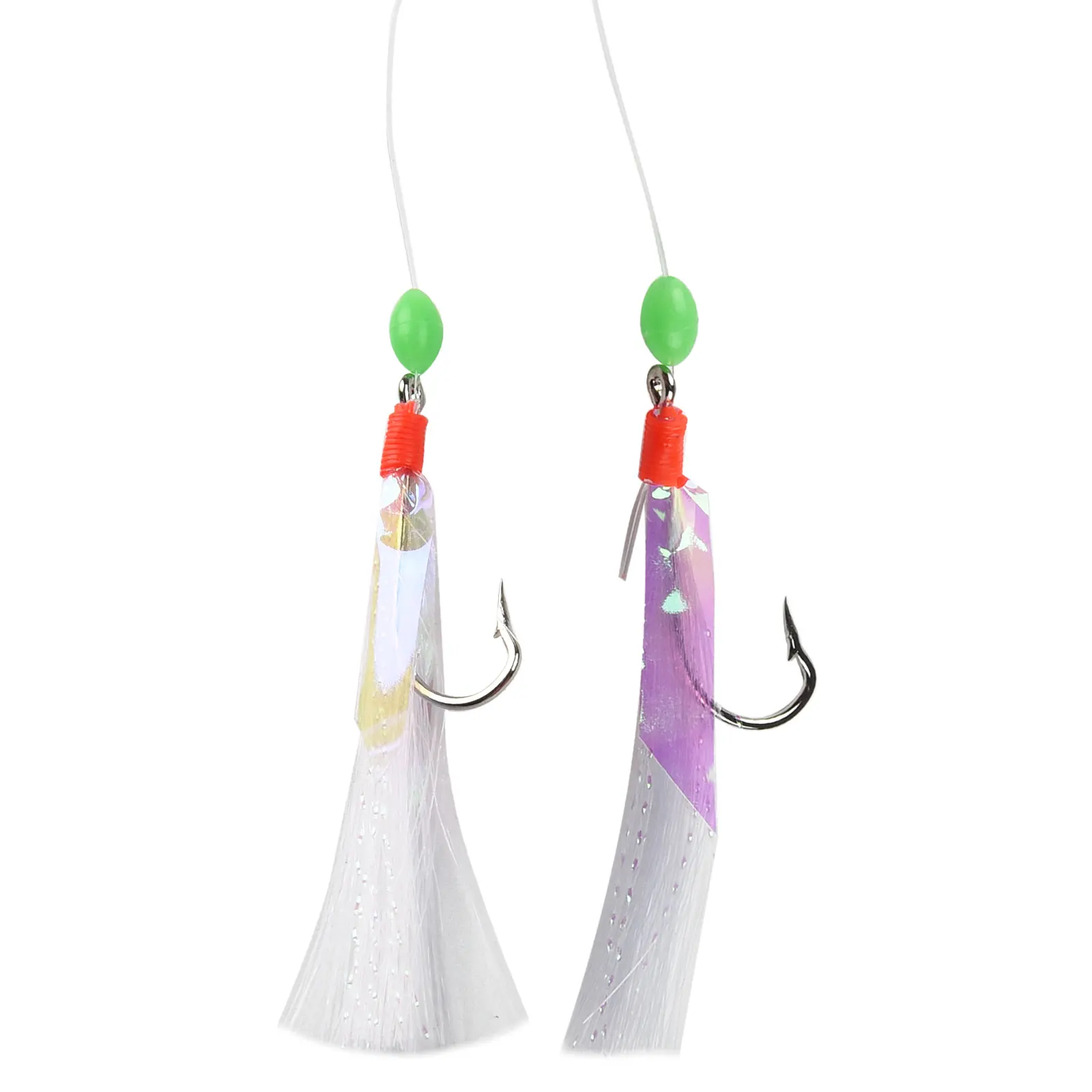 

5pcs/Pack Hooks Sabiki Soft Fishing Lure Rigs Bait Lure Feather Lure Herring Bait High-carbon Steel Wearable Fake Lure Fishing