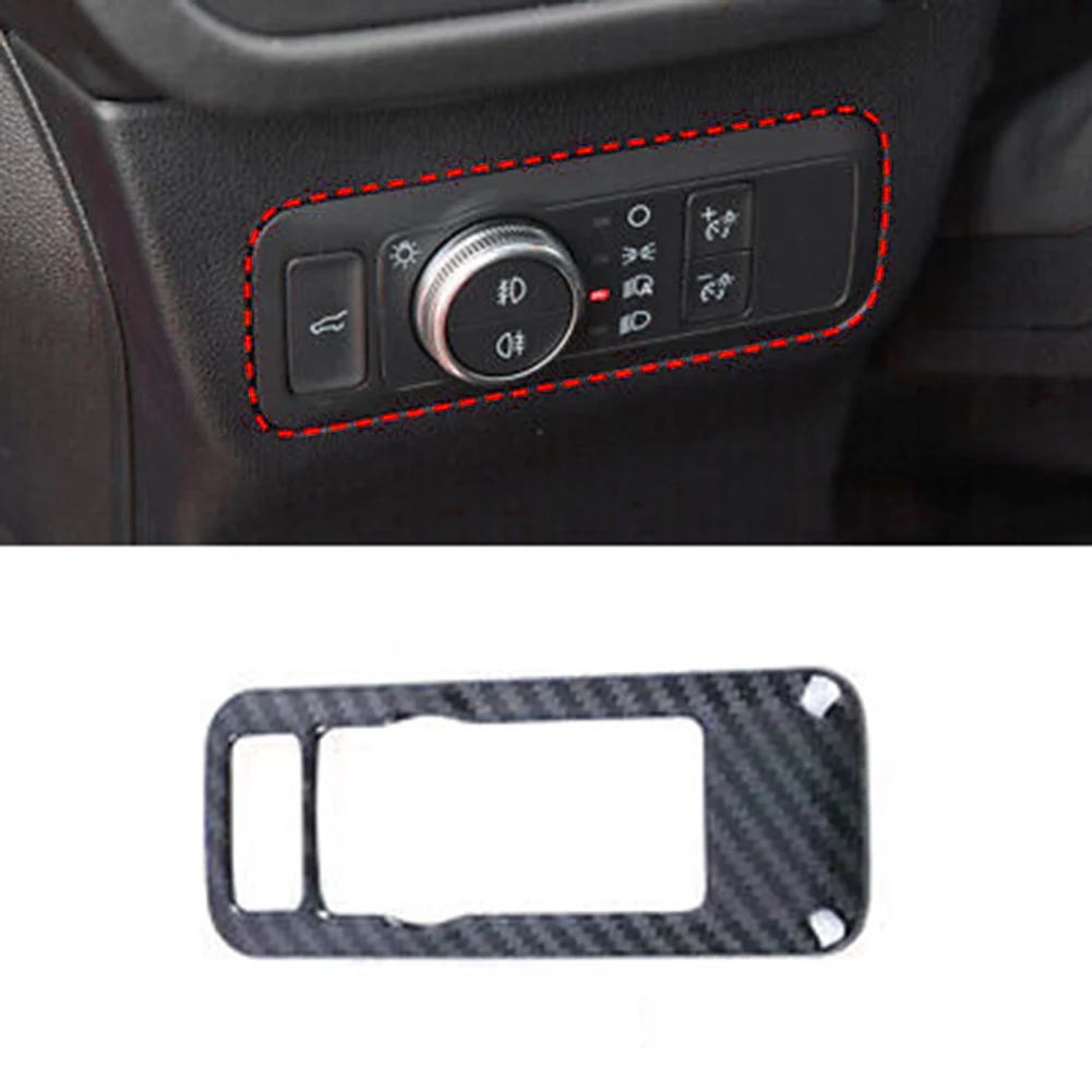 

Car Stickers Button Cover Trim Center Control Parts Stickers 1pc ABS Carbon Fiber Black Interior Trim Equippments