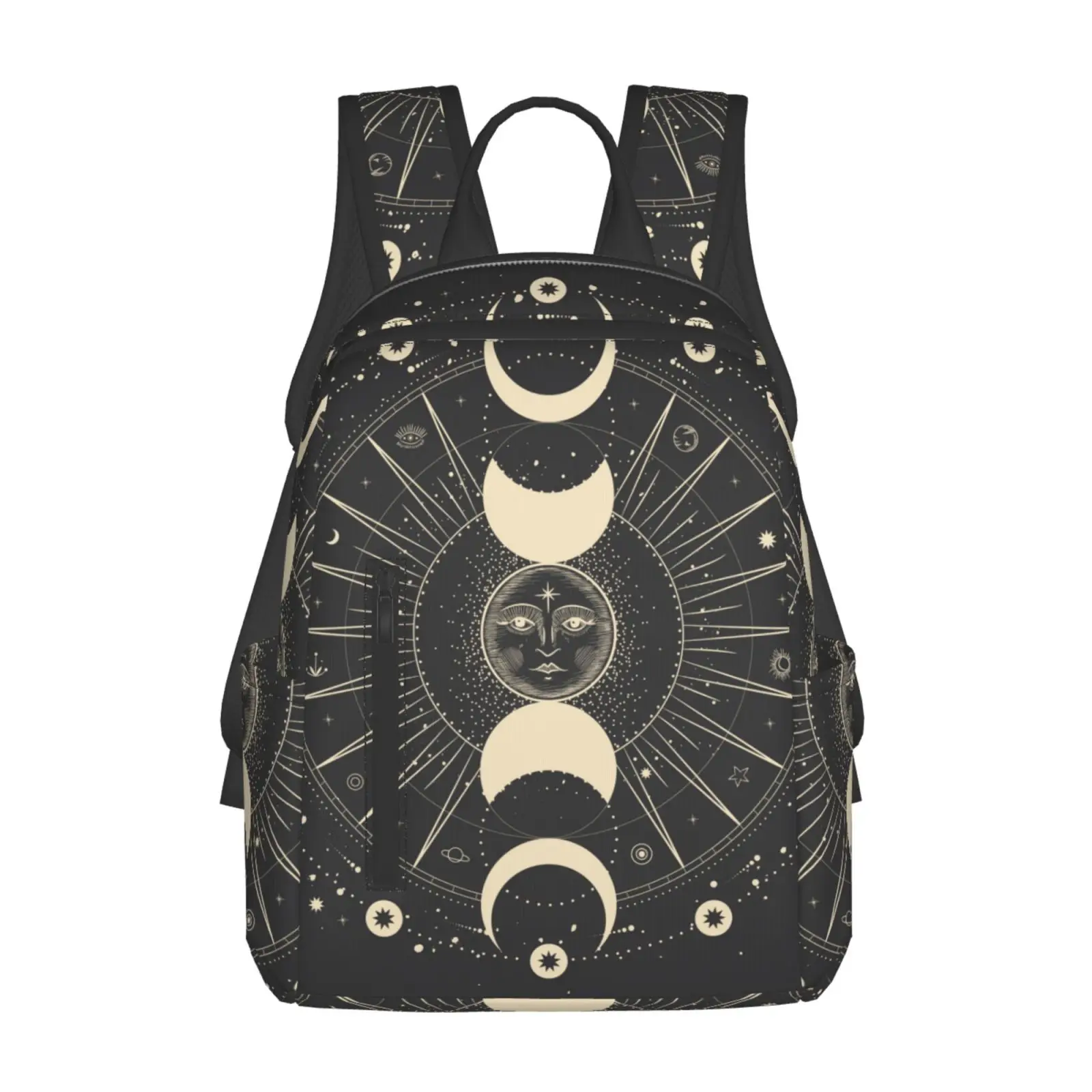 Moon Star Mystic Sun Astrology Tarot Goth Casual Backpack Unisex Outdoor Sports Travel Hiking Camping Backpacks Schoolbag