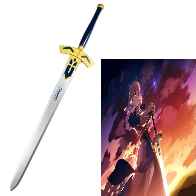 [Забавный] 114 см косплей Fate Stay Night Saber Артур Пендрагон черный белый цвет Excalibur меч