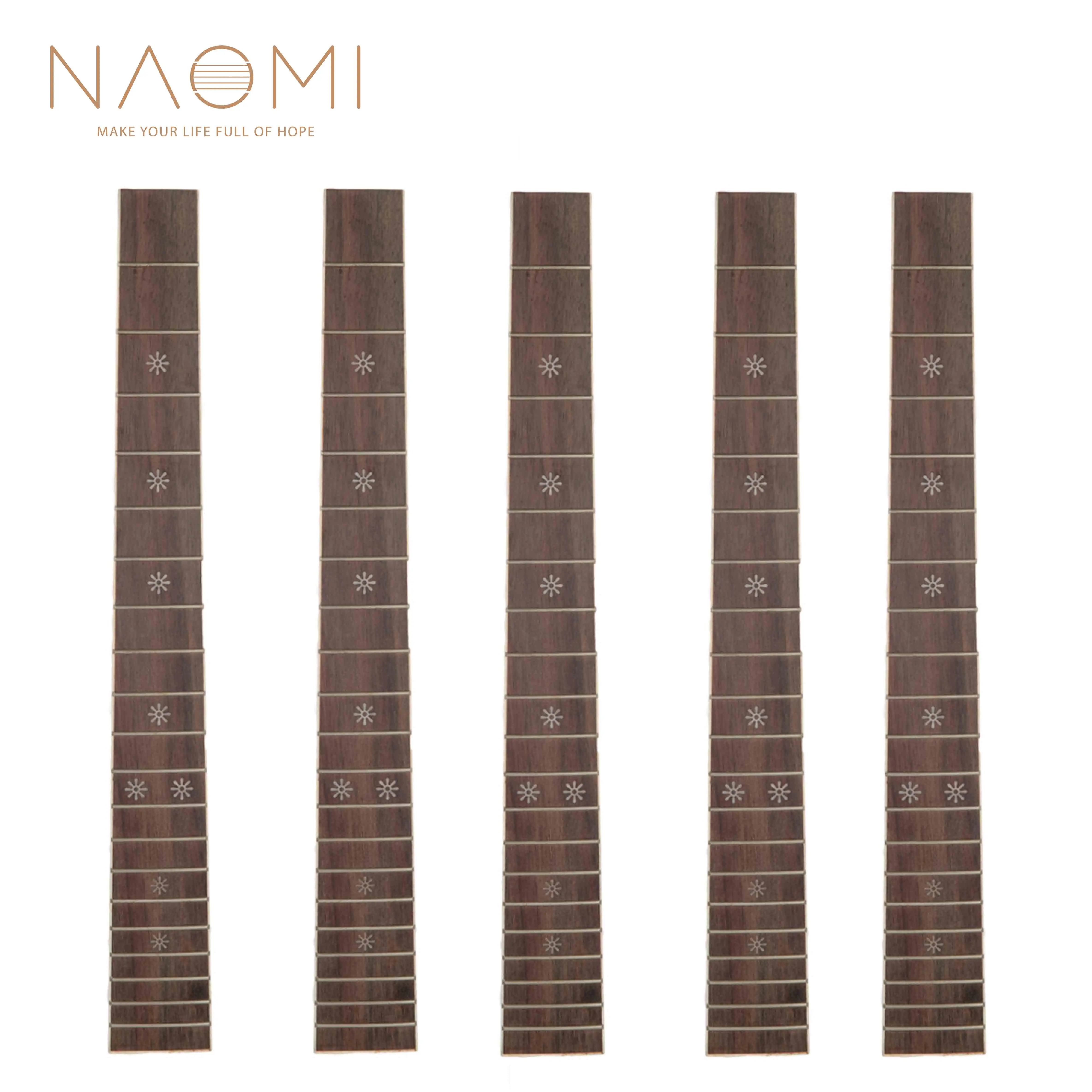 NAOMI 5 PCS Guitar Fretboard 41'' 20 Frets Rosewood Guitar Fretboard Acoustic Folk Guitar Snowflake Guitar Parts Accessories