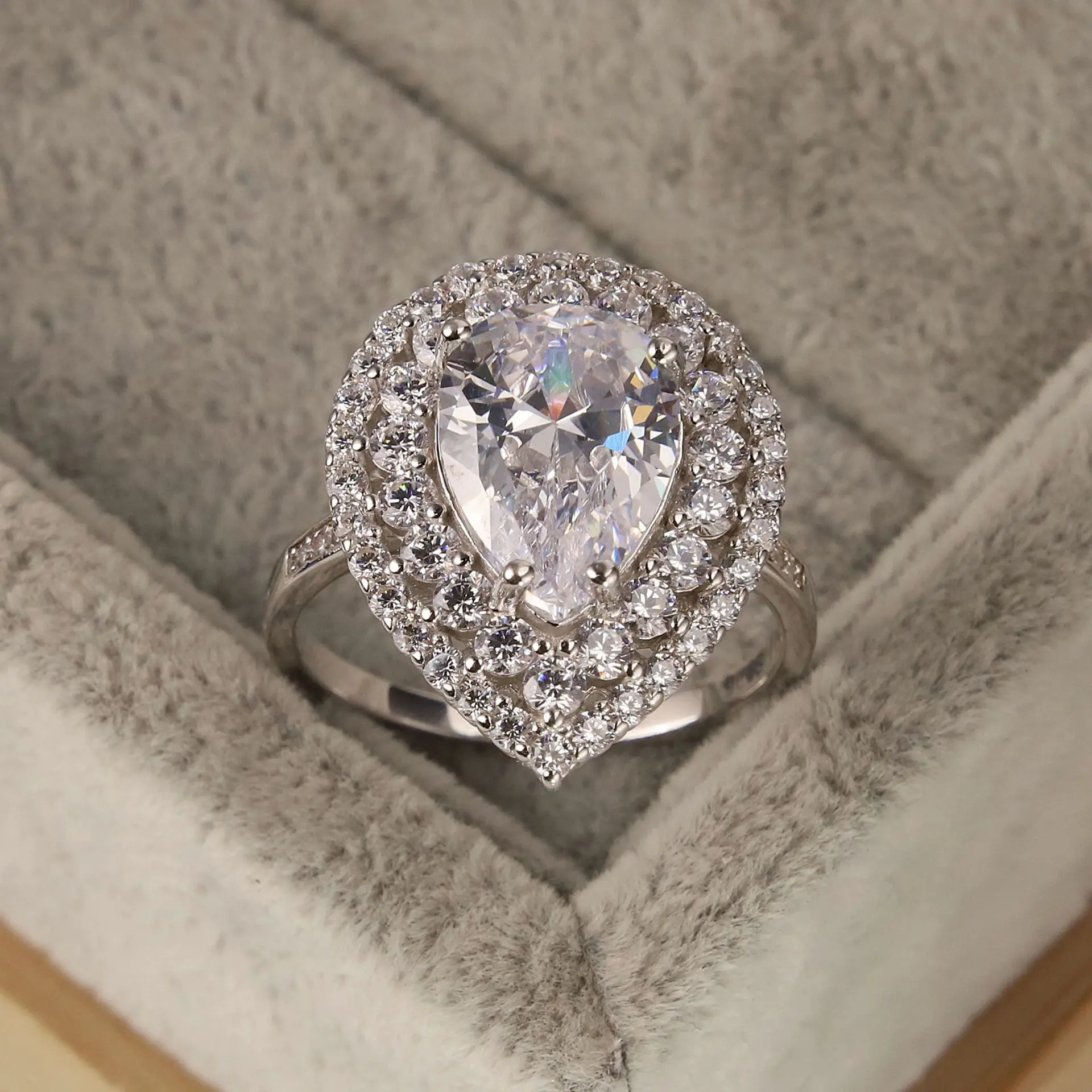 

WPB 100% S925 серебро маркиза падение алмазные кольца из Высокоуглеродистых бриллиантов обручальные кольца женские Роскошные Ювелирные изделия...