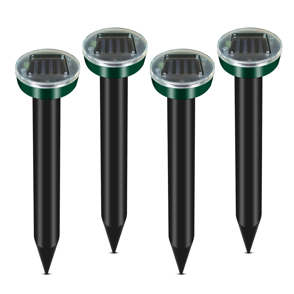 

Солнечный Ультразвуковой Отпугиватель Грызунов (1/2/4/8/12 Шт.) С Вибрацией И LED-подсветкой Для Улицы, Двора И Сада