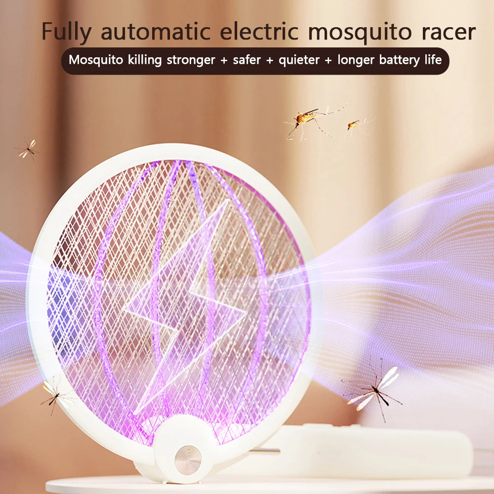 

New Electric Shock Mosquito Killing Lamp 2 in 1 Electric Mosquito Racket Folding USB Household Baby Outdoor Mosquito Repellent