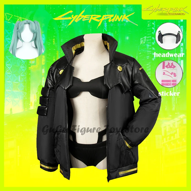 

Cyberpunk Edgerunners Rebecca Cosplay Costume Wig Jacket Underwear Bra Headwear Women Sexy Clothes Clothing Halloween Uniforms