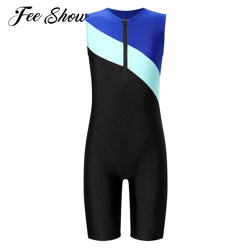 

Спортивный цельный комбинезон для мальчиков для бега спортивная одежда эластичный спортивный комбинезон без рукавов костюм-кошка тренировочная униформа для гимнастического скейта