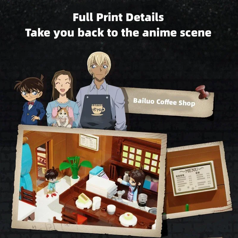 Оригинальный строительный блок Keeppley имя детектива Конан Маори детектив офис вид