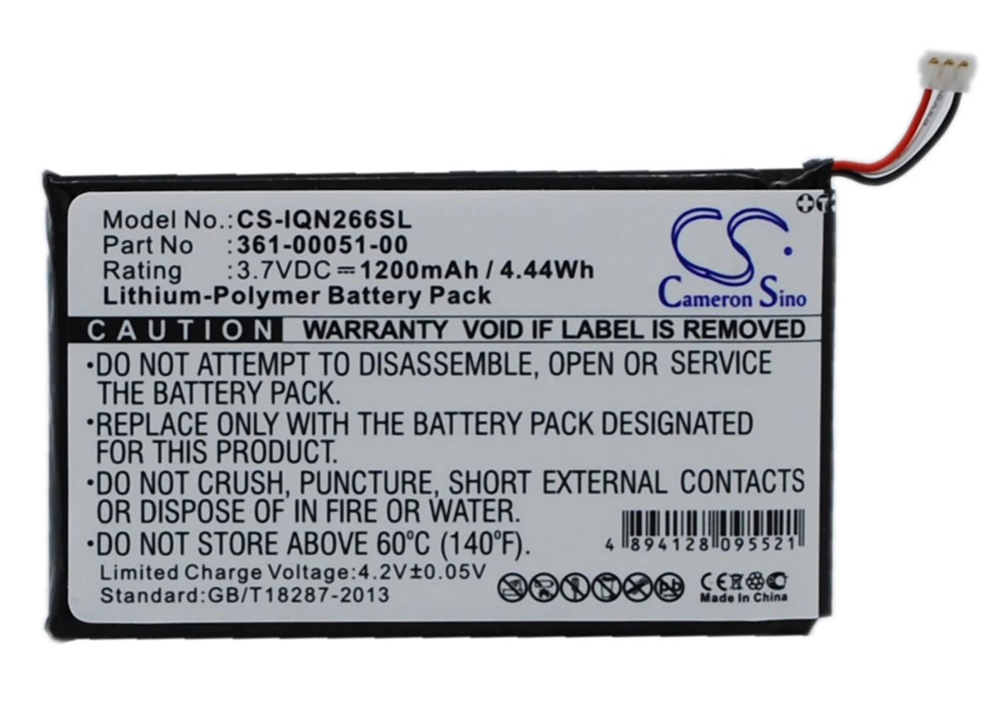 

Cameron Sino 1200mA Battery for Garmin Nuvi 2460LMT,Nuvi 2595LM 361-00051-00, 361-00051-01, 361-00051-02