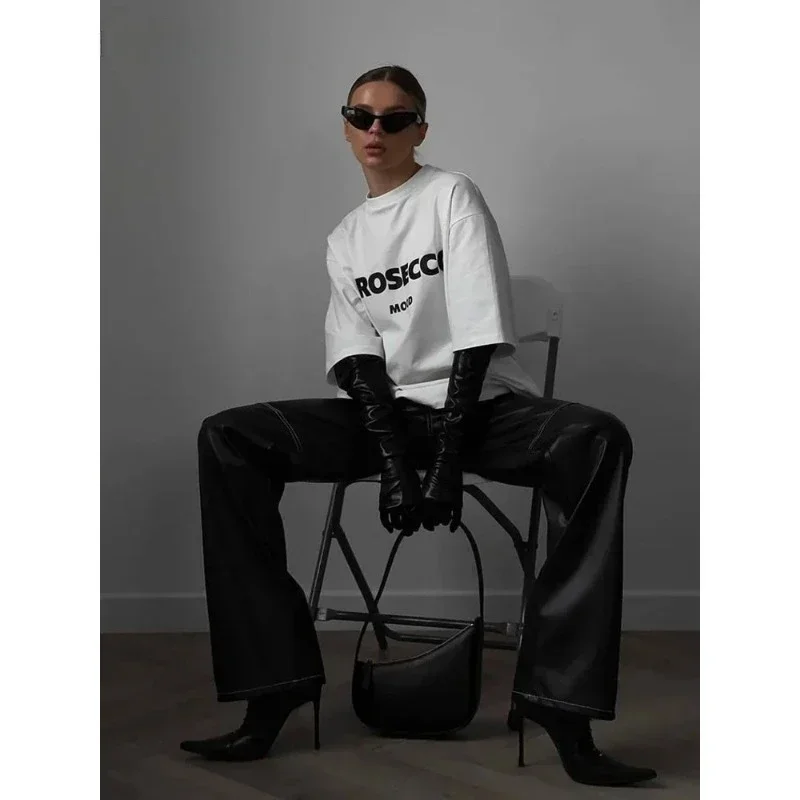 Футболка женская хлопковая оверсайз с коротким рукавом и надписью Simpic