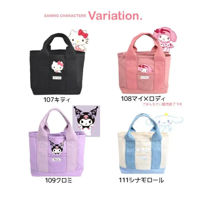 

Новая сумка Sanrio Kawaii Mymelody Kuromi Cinnamoroll японская мультяшная Холщовая Сумка-тоут Милая женская Экологичная сумка для покупок