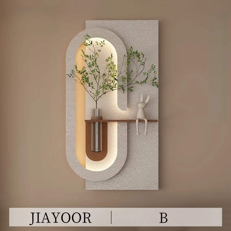 Входные украшения, светодиодные настенные светильники, зеленое растение, коридор, прихожая, современная подвесная живопись, ваза для гостиной, настенные светильники
