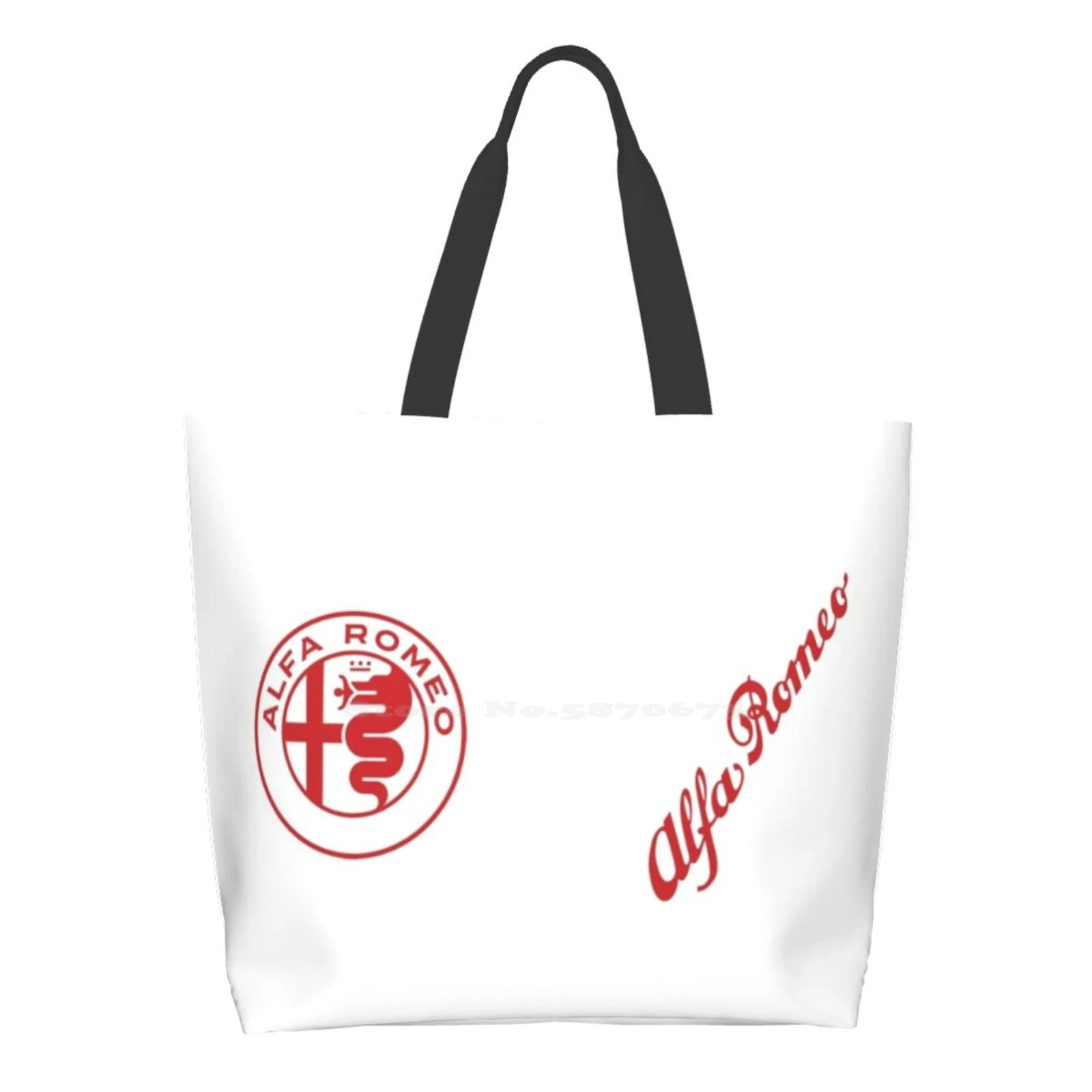

Alfa Badge & Script-Red/White Totes Shoulder Bags for Travel Handbag Shopper Bag Alfa Alfa Romeo Alfa Alfa Script